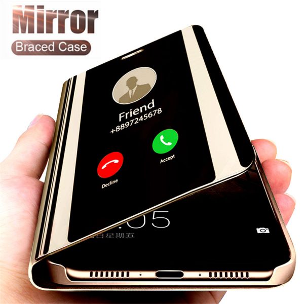Clear View Mirror Flip Stand Case For Xiaomi