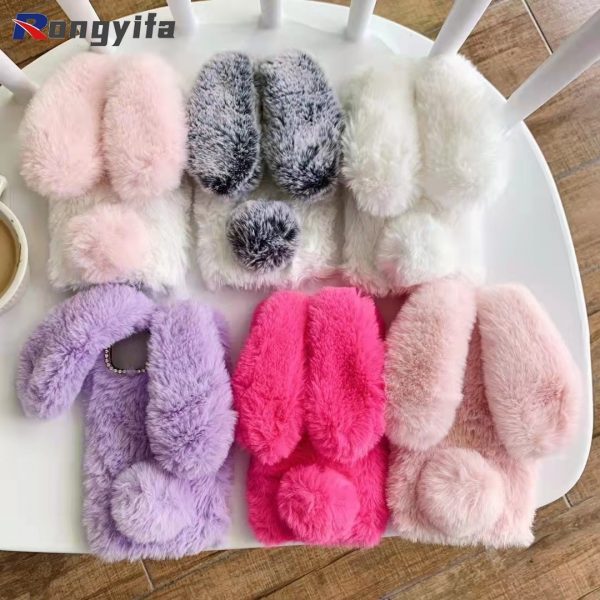 Plush Fur Rabbit Soft Case For Samsung